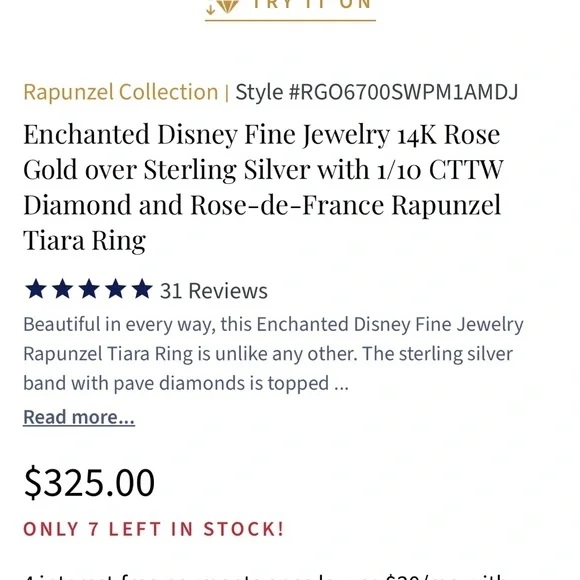 Rapunzel Style Disney Ring
